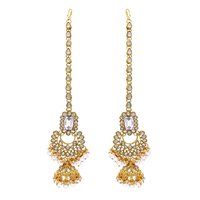 Indian Bridal White Kundan Choker Necklace Earring With Maangtikka Jewellery Set