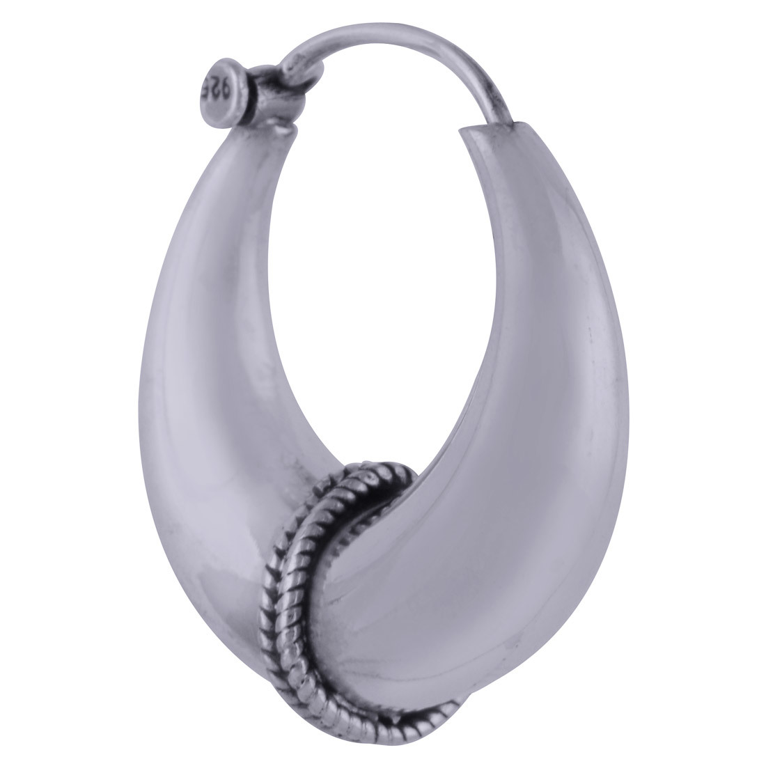PLAIN 925 STERLING SOLID SILVER BALI EARRINGS