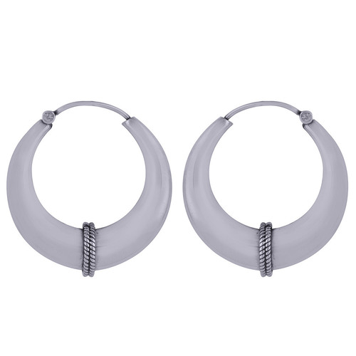 PLAIN 925 STERLING SOLID SILVER BALI EARRINGS