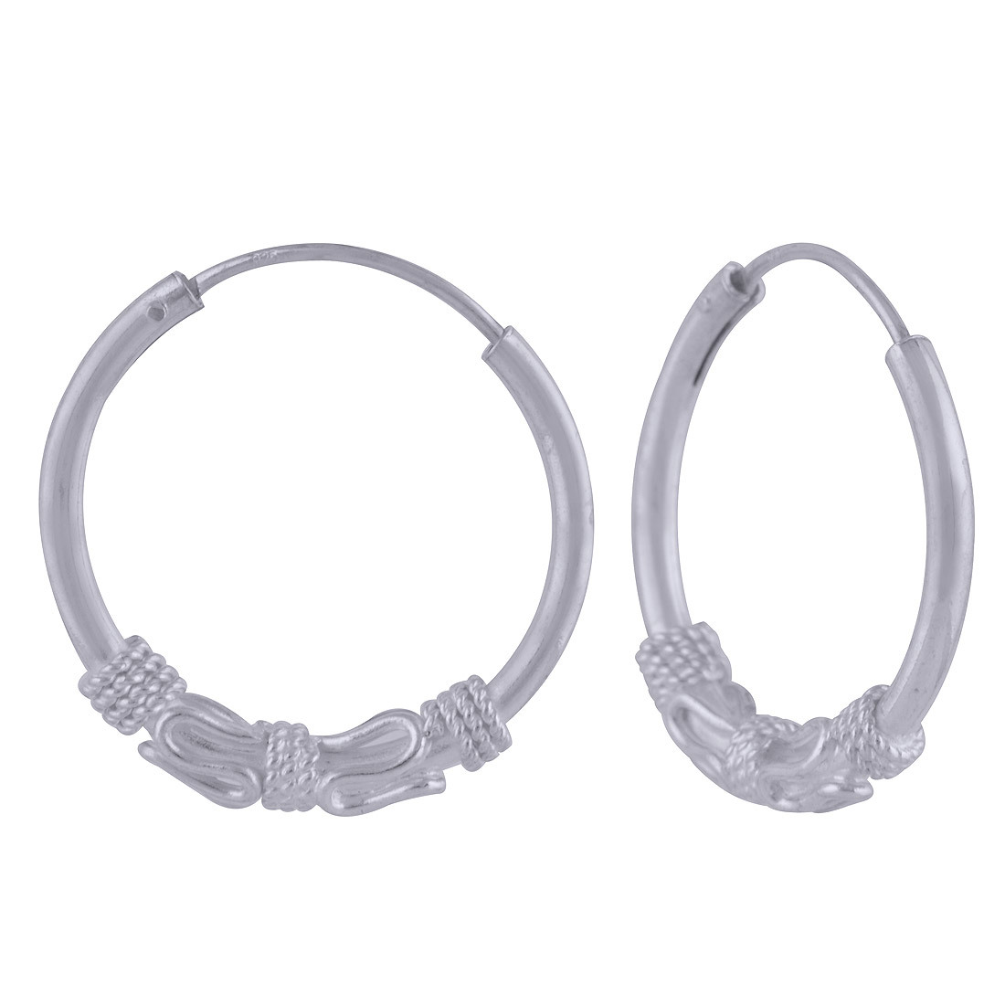 PLAIN 925 STERLING SOLID SILVER BALI EARRINGS