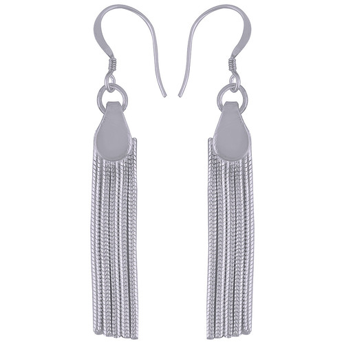 TASSEL PLAIN 925 STERLING SOLID SILVER EARRINGS