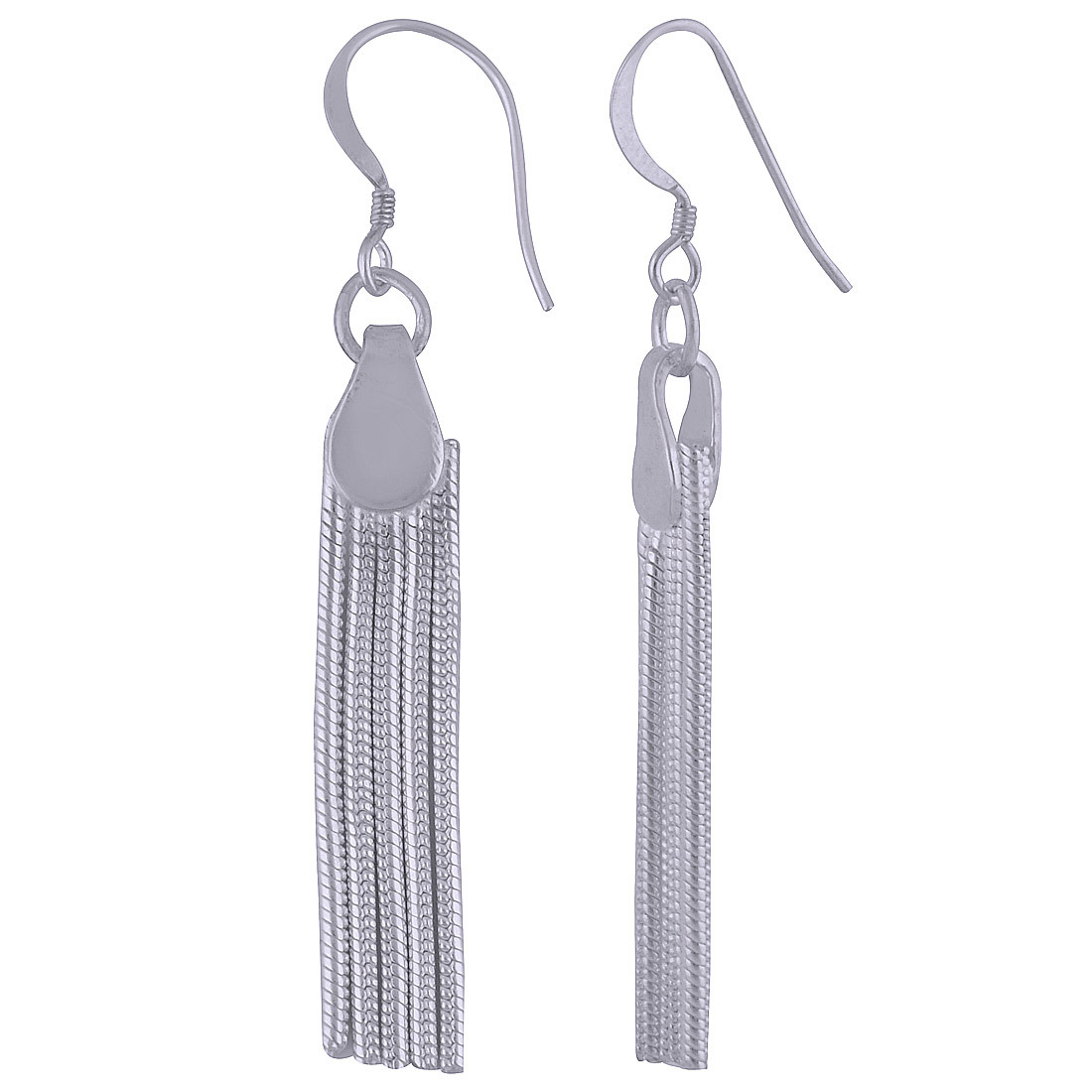 TASSEL PLAIN 925 STERLING SOLID SILVER EARRINGS