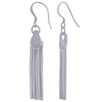 TASSEL PLAIN 925 STERLING SOLID SILVER EARRINGS