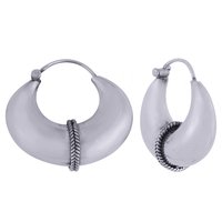 PLAIN 925 STERLING SOLID SILVER BALI EARRINGS