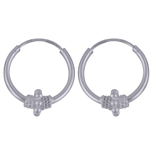 PLAIN 925 STERLING SOLID SILVER BALI EARRINGS