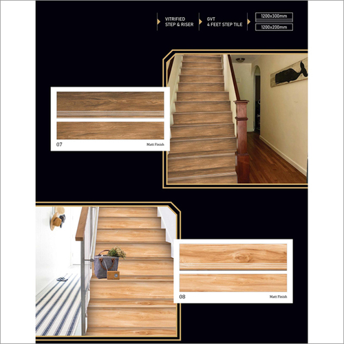 Wooden Vitrified Body Step Riser Tile