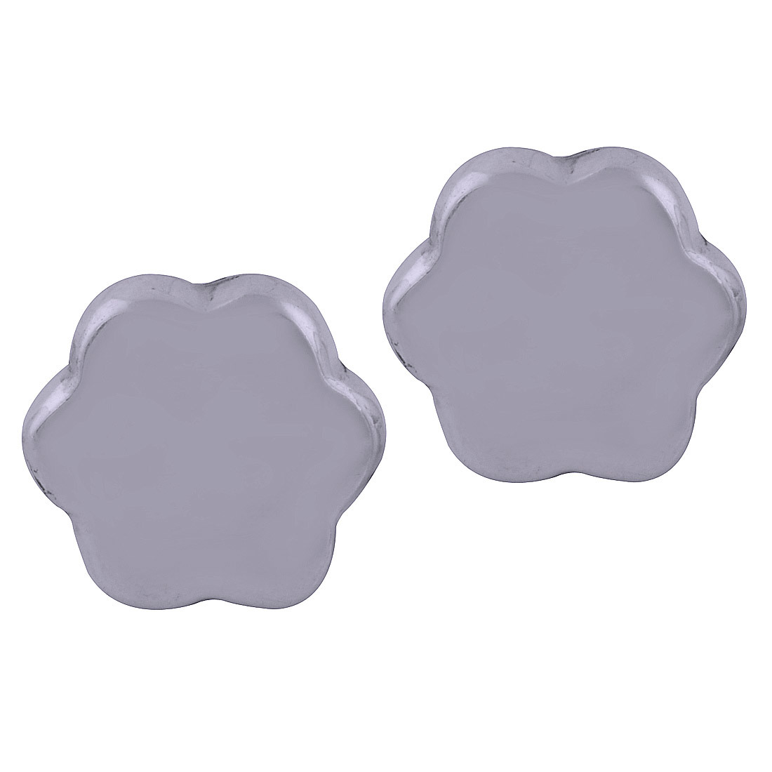 FLOWER PLAIN 925 STERLING SOLID SILVER STUD EARRINGS