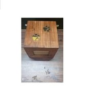 SQUARE WOOD PET URN WITH TWO PAWS FUNERAL SUPPLIES