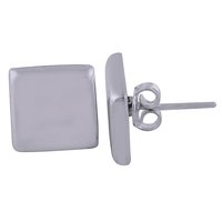 SQUARE PLAIN 925 STERLING SOLID SILVER STUD EARRINGS