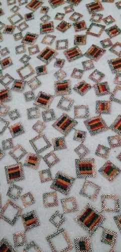 Embroidery Net Fabric - Multi-Coloured Sequence Work on Petal Shade Net, Soft & Lightweight, Washable, Custom Length Available