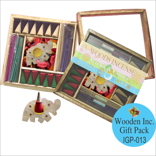 IGP 013 Incense Stick and Cone With Wooden Box Gift Pack Set