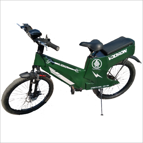 Green Electric Cycle With Mid Drive Motor With Pedal