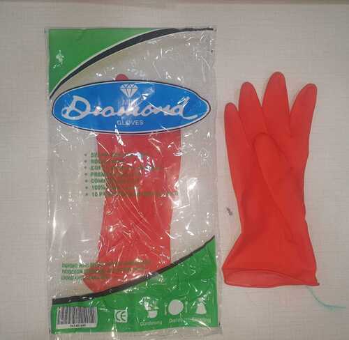Red Rubber Safety Hand Gloves