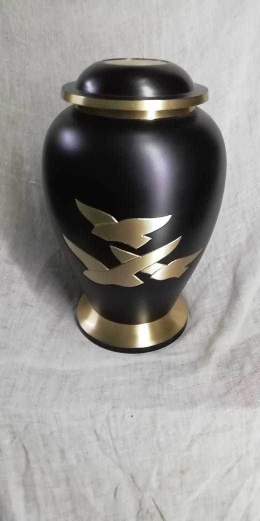 PURPLE CREMATION URN WITH WHITE LINE FUNERAL SUPPLIES
