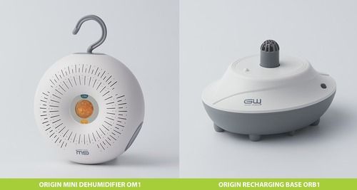 Origin Mini Dehumidifier om1 and Recharging Base orb1