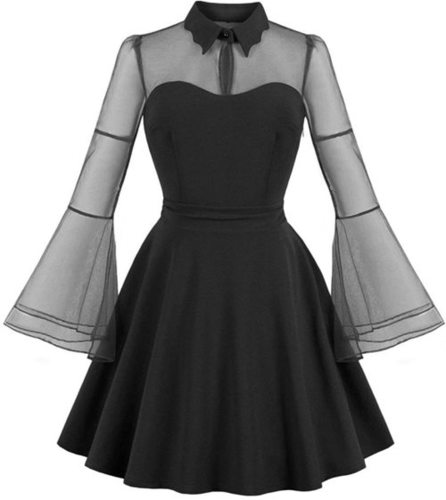 Gothic Punk Black Dress