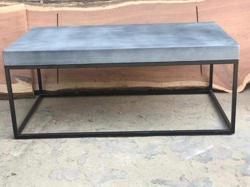 CEMENT TOP COFFEE TABLE WITH IRON LEGS