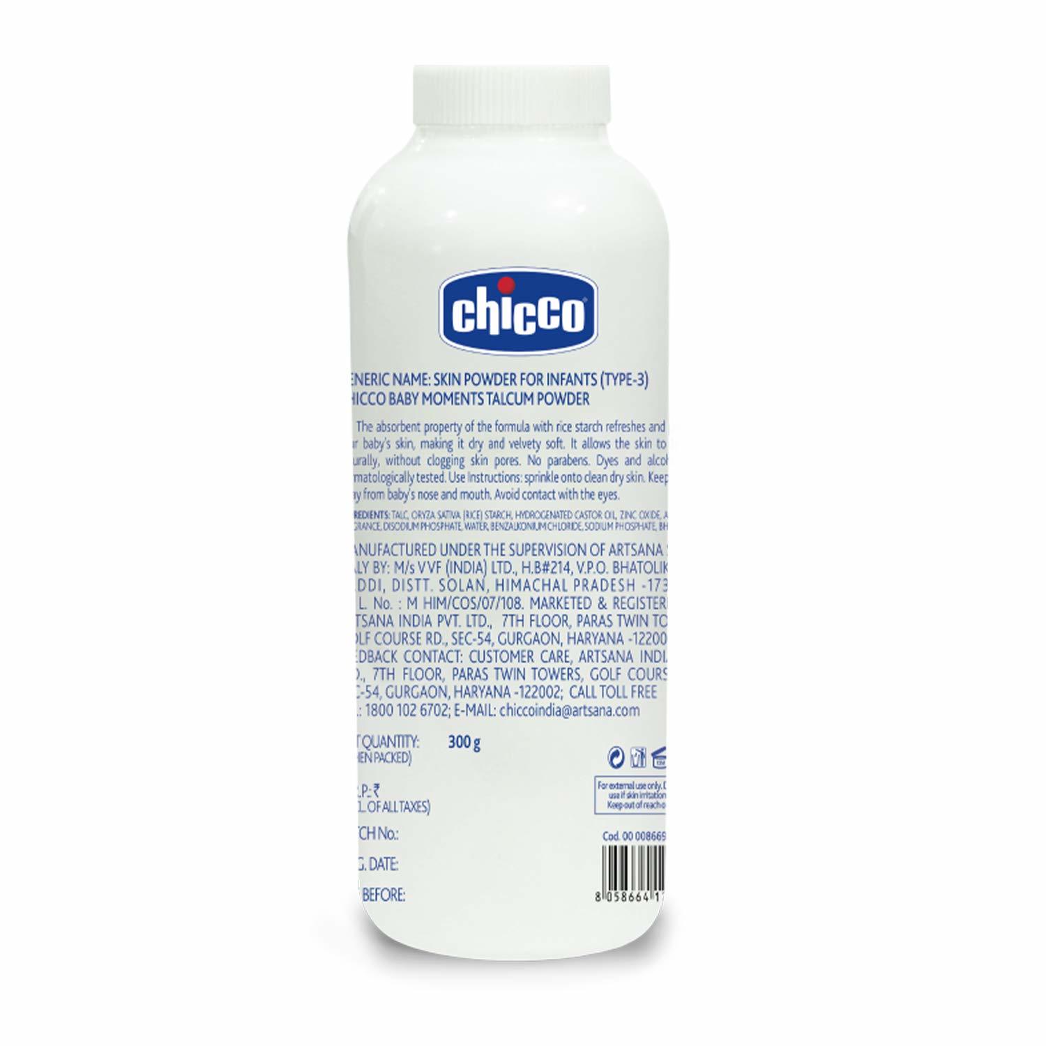 300gm Chicco Baby Moments Talcum Powder