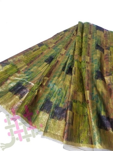 Shiny Golden Satin Digital Print Fabric For Women Clothing(3 Color Option)