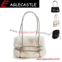 White Fashion Fur Bag Hand Bag Ladies Fashion Faux Fur Messenger Bag Shoulder Bag