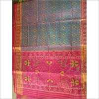 Single Ikat Floral Print Silk Patola Saree