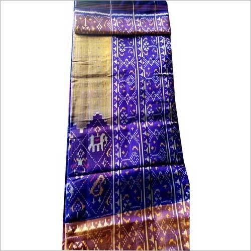 Silk Nirmal Creations Navy Blue Patola Saree & Blouse Piece, Dry Clean  Only, 5.5 Metres