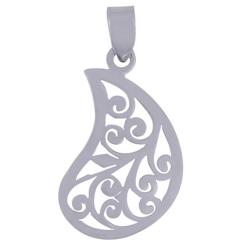 AUTHENTIC JALI CUT WORK PLAIN 925 STERLING SOLID SILVER PENDANT
