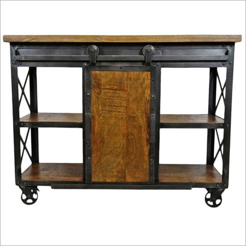 Vintage Wooden Iron Sideboard