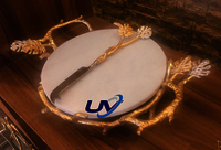 Maple Leaf Marble Platter - Color: Golden