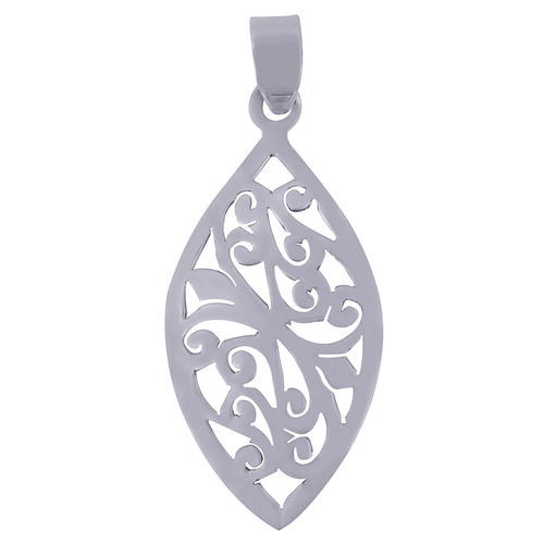 AUTHENTIC JALI CUT WORK PLAIN 925 STERLING SOLID SILVER PENDANT