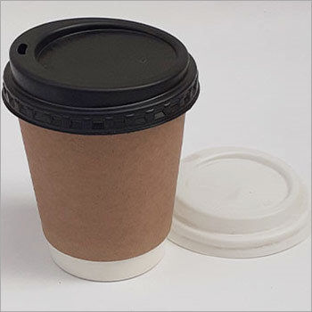 250 Ml Brown Double Wall Cup With Lid