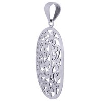 AUTHENTIC JALI CUT WORK PLAIN 925 STERLING SOLID SILVER PENDANT