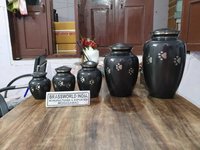 GREY MARBLE URN WITH SILVER PAWS FUNERAL SUPPLIES