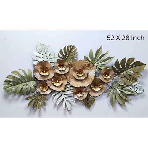 Light Weight 52 Inch Metal Flower Leaf Wall Art