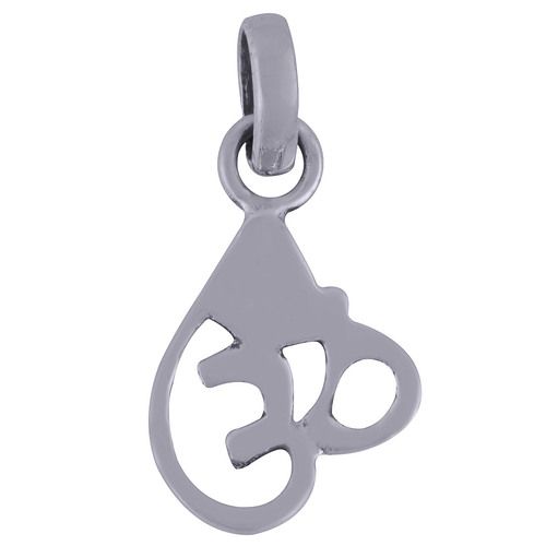 OM PLAIN 925 STERLING SOLID SILVER PENDANT