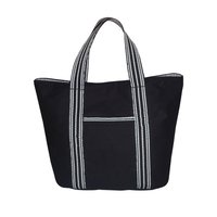 12 Oz Dyed Canvas Tote Bag With Striped Lining