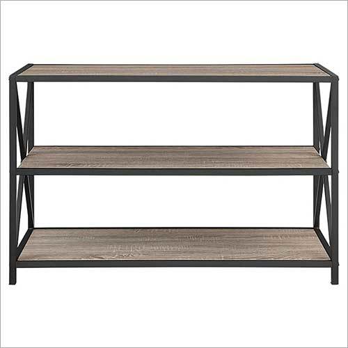 Living Room Household Frame Metal And Wood Media Bookshelf