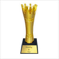 PL 646 CB Polyresin Trophy Gold Polyresin Body with Crystal Base
