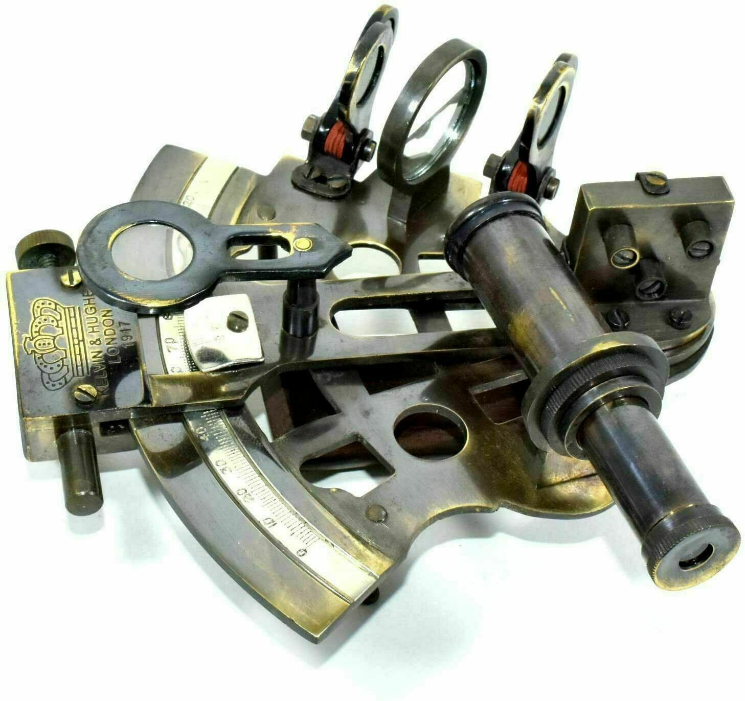 Solid Brass Sextant Vintage Navigation Working Royal Navy Nautical Sextant