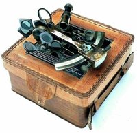 Kelvin Hughes London 1917 Vintage Maritime Brass Nautical Sextant With Leather Case