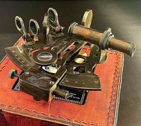 New Kelvin Hughes London 1917 Nautical Vintage Look Maritime Brass Nautical Sextant with Leather Case