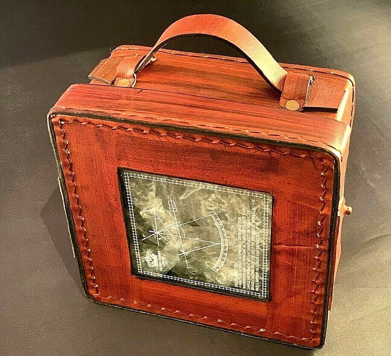 New Kelvin Hughes London 1917 Nautical Vintage Look Maritime Brass Nautical Sextant with Leather Case