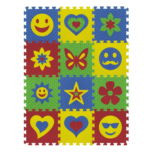 Multicolor Toyz Villa Emoji Kids Learn And Play Eva Foam Puzzle Mat