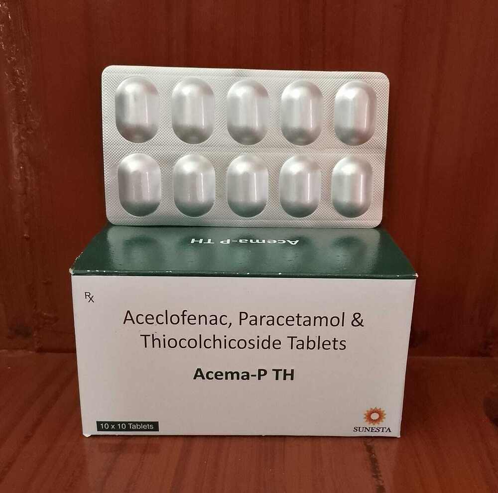 Thiocolchicoside + Aceclofenac + Paracetamol - 10x10 Strips | Muscle Relaxant for Pain Relief, Suitable for All, Tablets, General Medicines