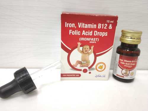 Ferrous gluconate IP 66mg Vitamin B12 IP 0.5mcg Folic acid IP 25 mcg (with droper)