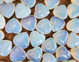 Opalite Gemstone Crystal - Heart Cut 45mm Sky White Blue Color 120 Grams Weight Energy Blockage Remover and Emotional Transition Support
