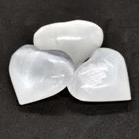 Natural Selenite Crystal Healing Stone - Grade Gemstone, 45mm Heart Cut, White Color, 120g Weight | Cleanses Energy, Ideal For Meditation, Enhances Team Spirit