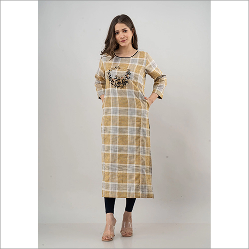 Ladies Cotton Embroidered Kurti