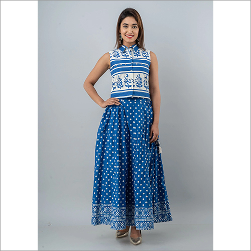 Indian Ladies Crop Top Coordinated Set With Skirt And Jacket