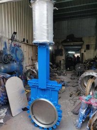 Knife Edge Gate Valve - Stainless Steel Disc, 500mm X 500mm X 500mm, Blue | Pneumatic, Ptfe Sealing, Bi-directional Flow, 10kg Weight